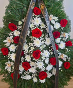 Coroană funerară orhidee și trandafiri, fotografia 2