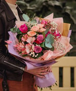 Buchet Mixat Mov și Roz, fotografia 6