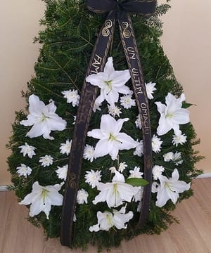 Coroană funerară crin și crizantemă
