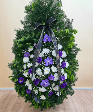 Coroana orhidee Vanda și Eustoma