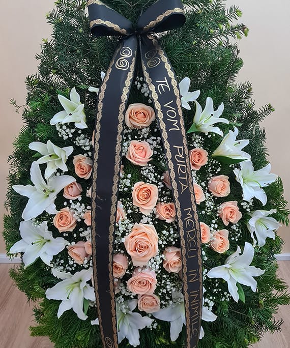 Coroană funerară Peach Pastels 1 Coroana funerara Peach Pastels 1 1