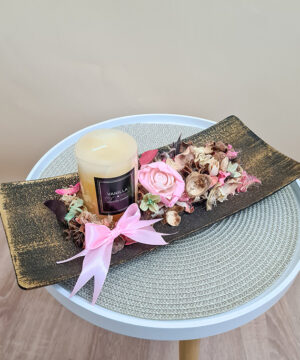 Decor uscat parfumat cu lumânare