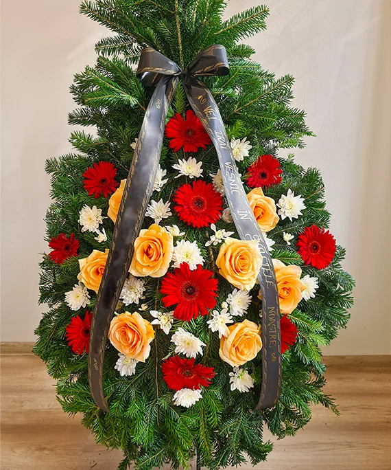 Coroana funerara trandafiri mix 1