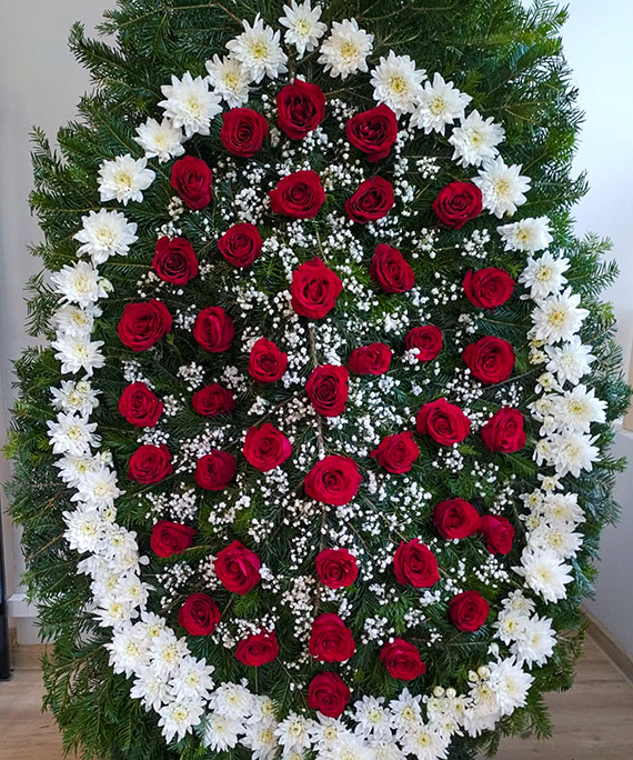Coroana funerara gigant cu trandafiri 3