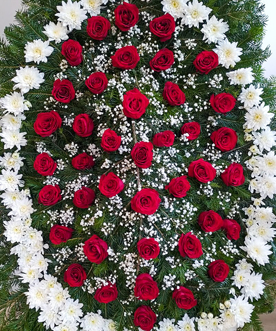 Coroana funerara gigant cu trandafiri 4