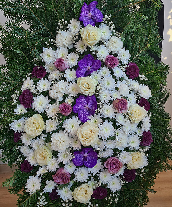 coroana funerara alb mov 3