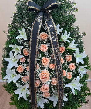 Coroană funerară Peach Pastels