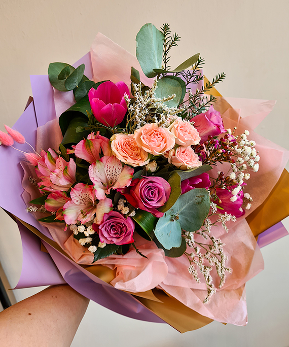 Buchet Mixat Mov si Roz 1