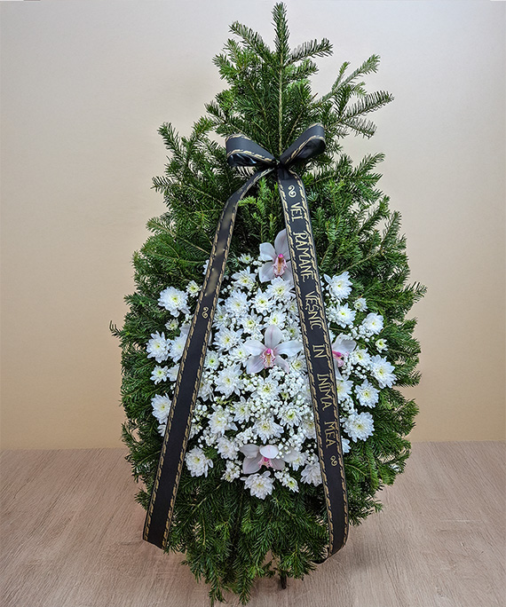 Coroană Funerară Crizantemă și Orhidee 1 Coroana Funerara Crizantema si Orhidee 1