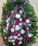 Coroană Funerară cu Garoafe și Crizantemă 2