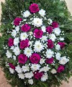 Coroană Funerară cu Garoafe și Crizantemă 3