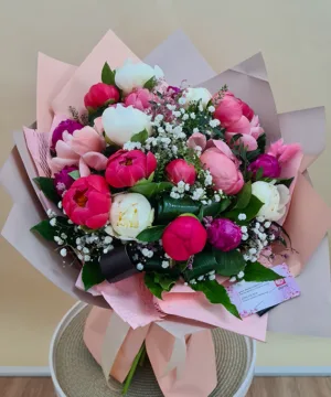 Buchet 21 Bujori Mix
